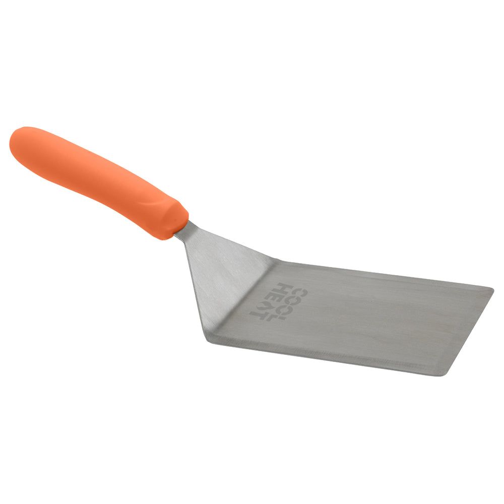 Winco Stainless Steel Satin Finish Extra Heavy Cutting Edge High Heat Offset Turner With Orange Nylon Handle, 5 X 6 Inch Blade -- 12 Per Case