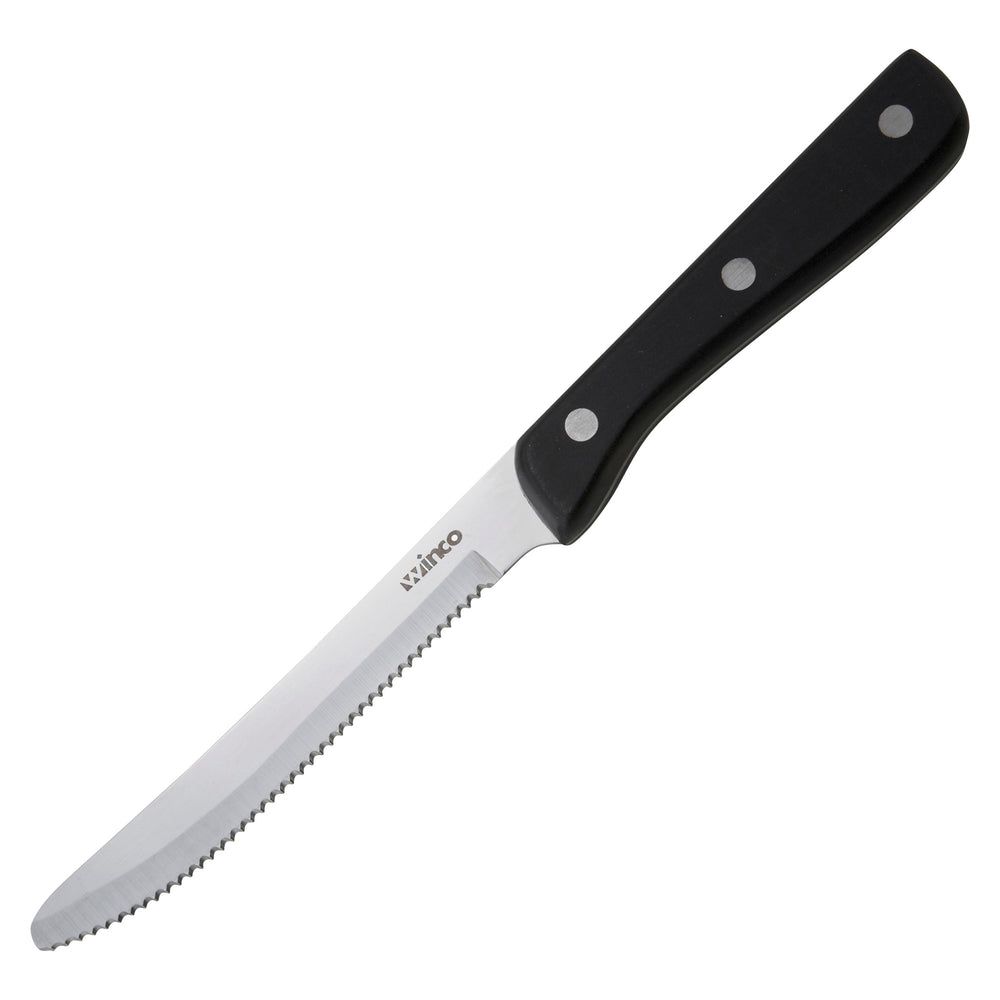 Winco Stainless Steel Jumbo Steak Knife With Solid Pom Handle, 5 Inch Blade -- 12 Per Case