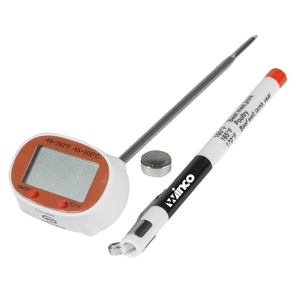 Winco White 1-3/16 Inch Lcd Digital Thermometer With 4-3/4 Inch Probe, -49° - 392°f -- 12 Per Case