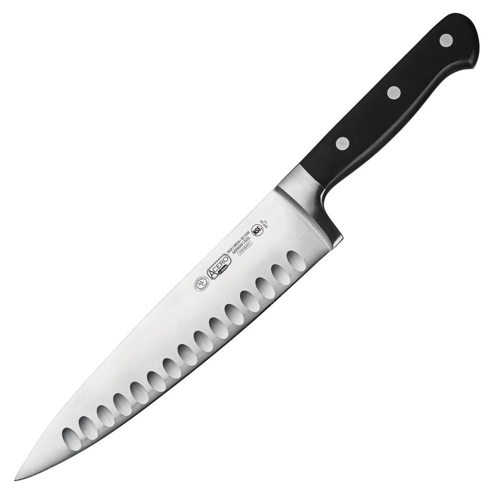 Winco Acero Forged Hollow Ground Chef Knife, 8 Inch Blade -- 6 Per Case