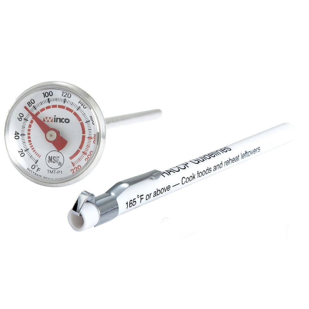 Winco Calibrated 1 Inch Dial Pocket Test Thermometer, 0 To 220°f