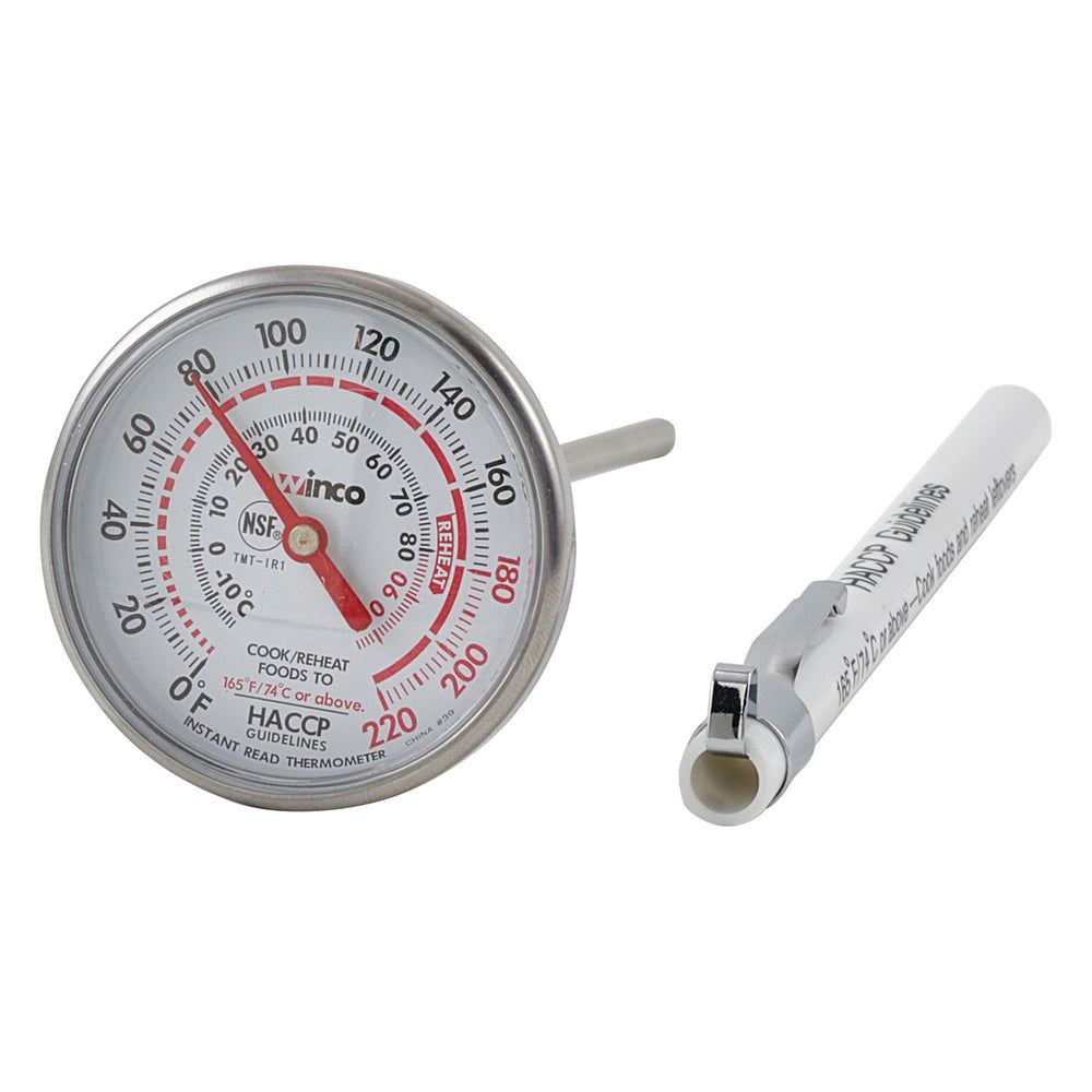 Winco Calibrated 1 3/4 Inch Dial Instant Read Thermometer With 5 Inch Probe, 0 - 220°f