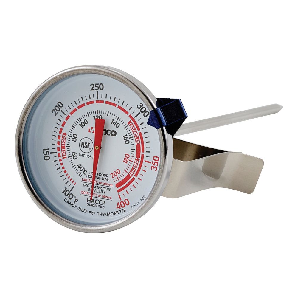 Winco Calibrated 2 Inch Dial Candy/deep Fryer Thermometer With 6 Inch Probe, 100-400°f