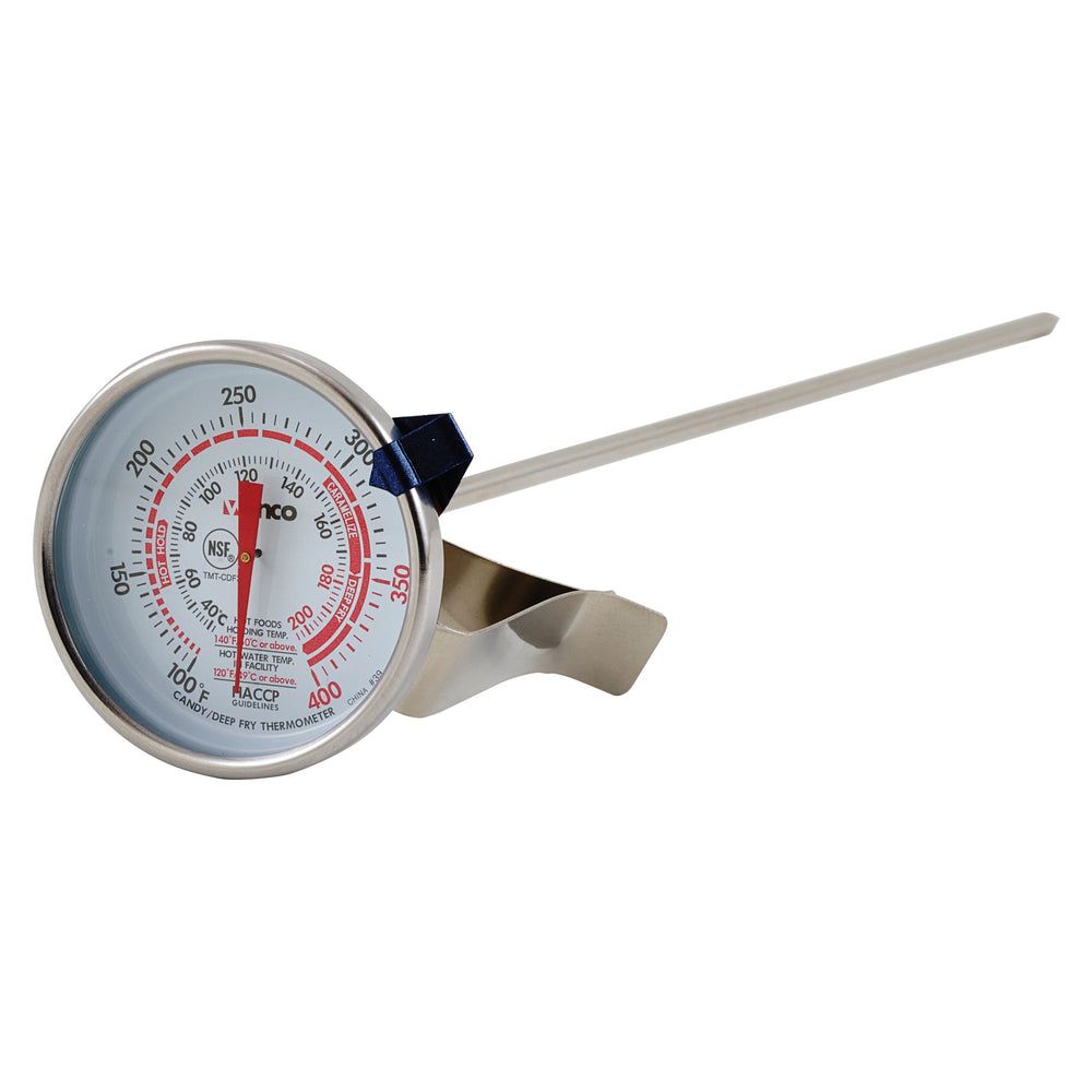 Winco Calibrated 2 Inch Dial Candy/deep Fryer Thermometer With 12 Inch Probe, 100-400°f