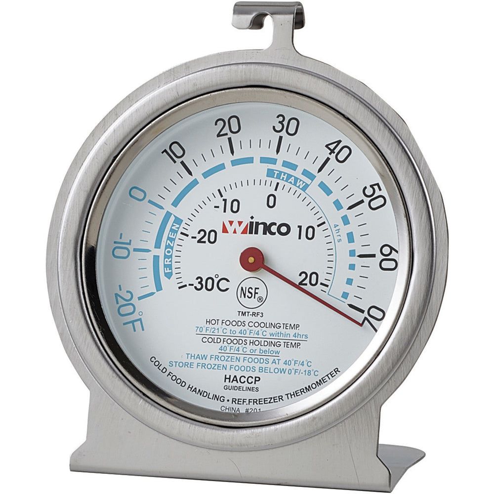Winco 3 Inch Dial Refrigerator/freezer Thermometer, -20-70°f