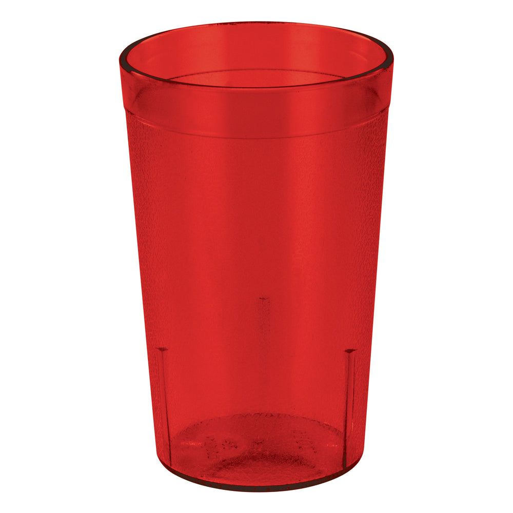 Winco Red Plastic Pebbled Tumbler, 8 Ounce Capacity -- 6 Per Case