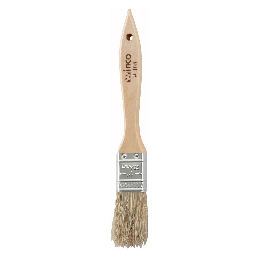 Winco Flat Pastry/basting Brush With Wooden Handle Metal Ferrule, 1.69 X 0.5 X 9.19 Inch