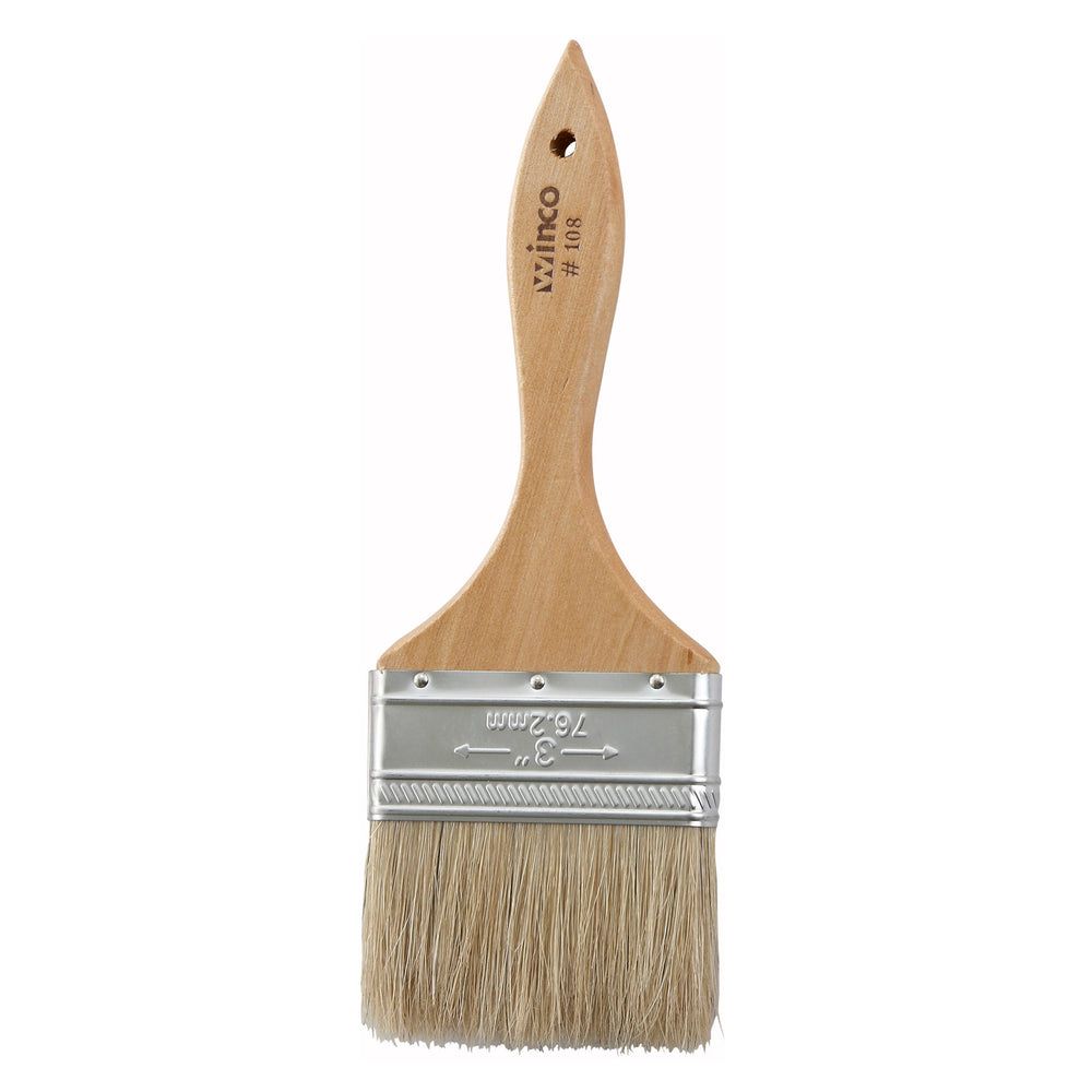 Winco Flat Pastry/basting Brush With Wooden Handle Metal Ferrule, 3.63 X 0.56 X 9.63 Inch