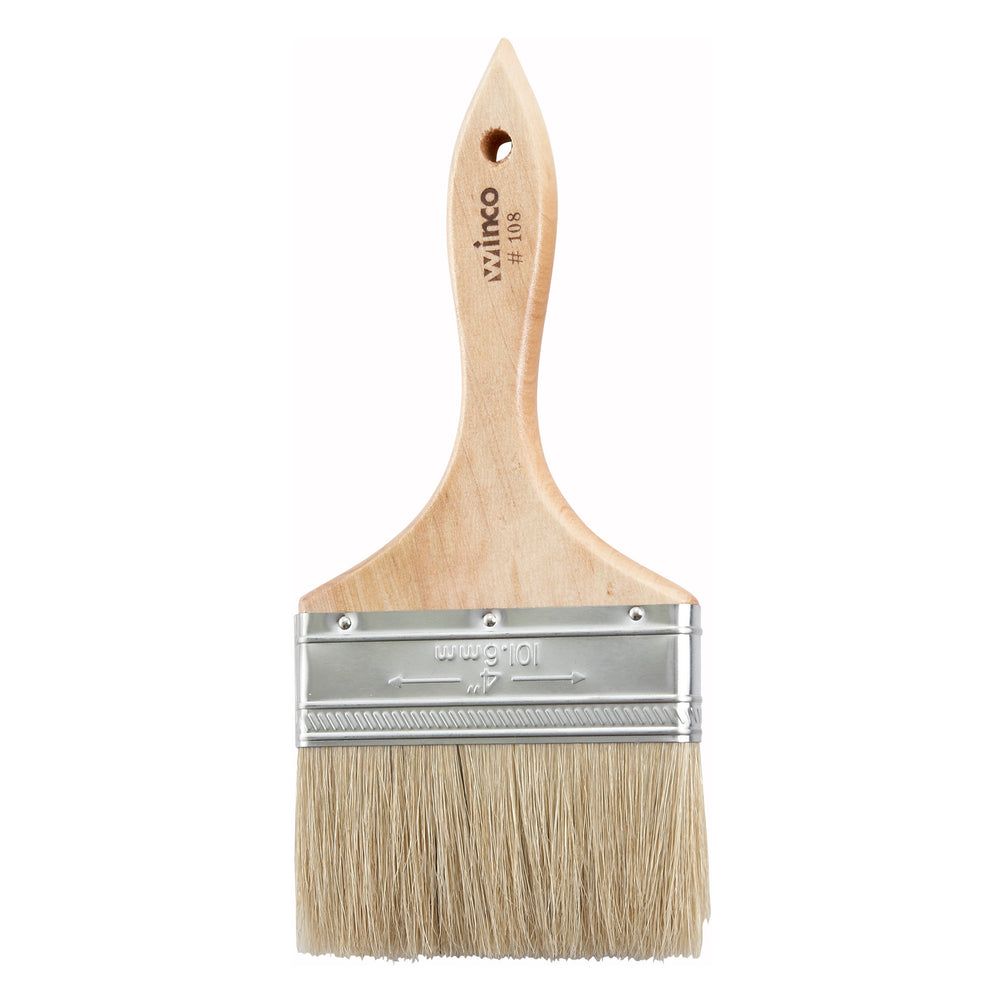 Winco Flat Pastry/basting Brush With Wooden Handle Metal Ferrule, 4.63 X 0.63 X 10.38 Inch