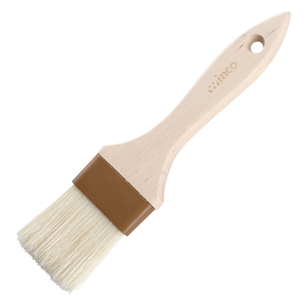 Winco Flat Pastry/basting Brush With Wooden Handle Plastic Ferrule, 9.25 X 2.19 X 0.44 Inch