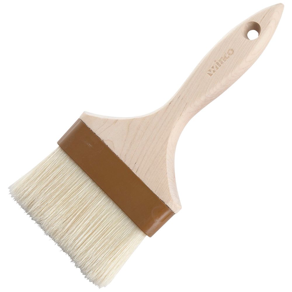 Winco Flat Pastry/basting Brush With Wooden Handle Plastic Ferrule, 9.38 X 3.13 X 0.56 Inch
