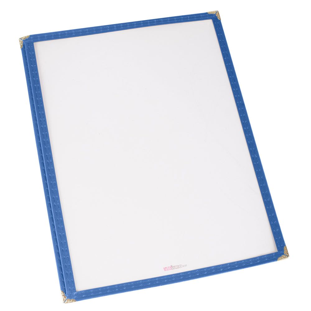Winco Blue Single Pocket Menu Cover, 9-3/8 X 12-1/8 Inch