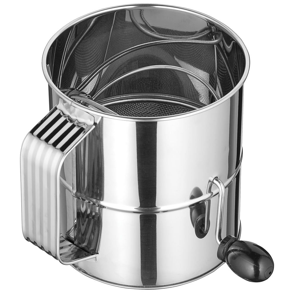 Winco Stainless Steel 8 Cup Rotary Sifter, 8.5 Inch Length