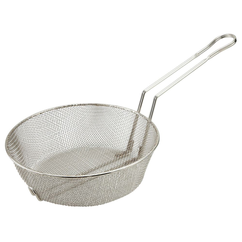 Winco Wire Fine Mesh Nickel-plated Steel Culinary Basket, 10 Inch Dia.