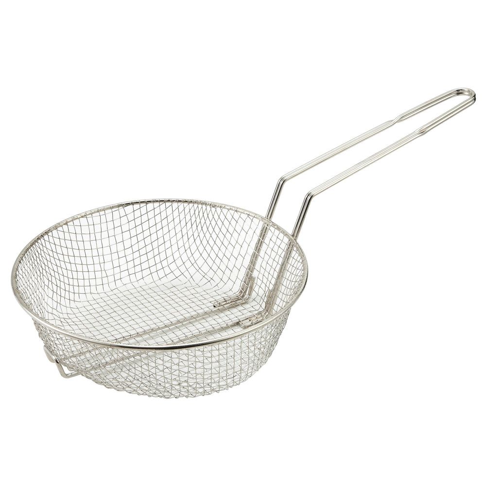 Winco Wire Medium Mesh Nickel-plated Steel Culinary Basket, 8 Inch Dia.