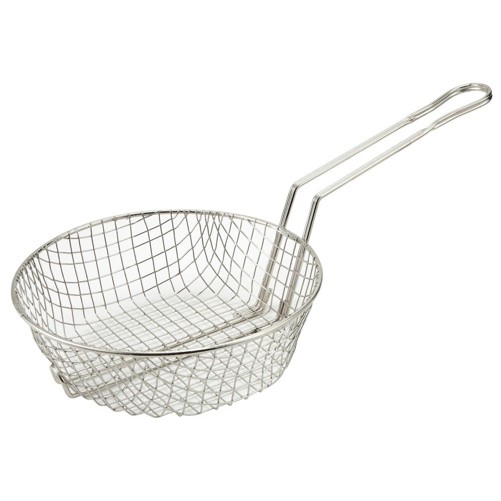 Winco Wire Coarse Mesh Nickel-plated Steel Culinary Basket, 8 Inch Dia.