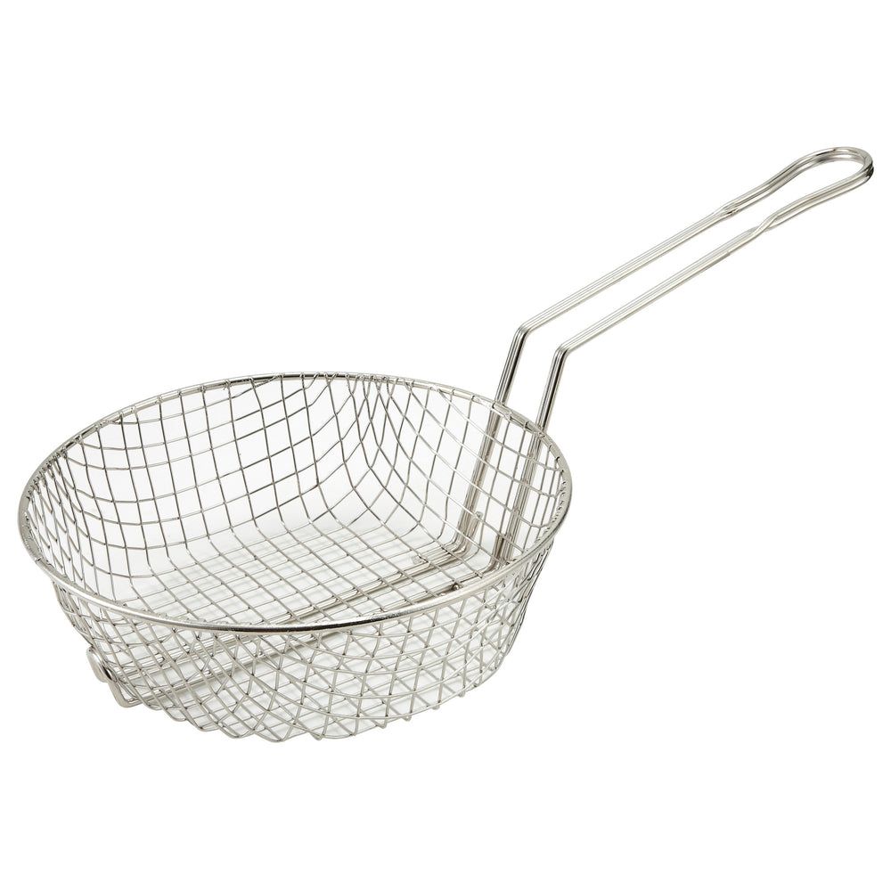 Winco Wire Coarse Mesh Nickel-plated Steel Culinary Basket, 10 Inch Dia.