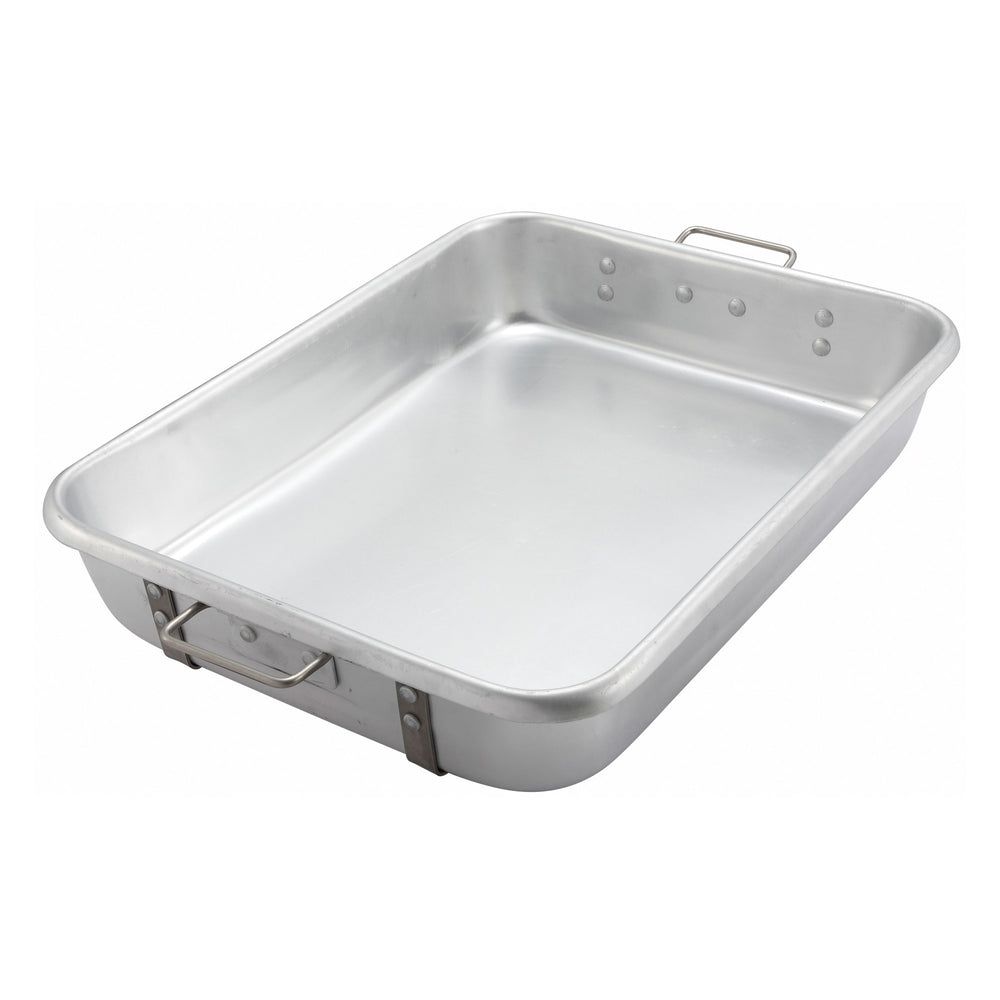 Winco Aluminum Heavy Duty Double Roaster Pan With Strap And Handles, 24 X 18 X 4 1/2 Inch