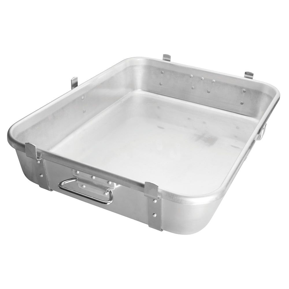 Winco Aluminum Heavy Duty Double Roaster Pan With Straps, Lugs And Handles, 24 X 18 X 4 1/2 Inch