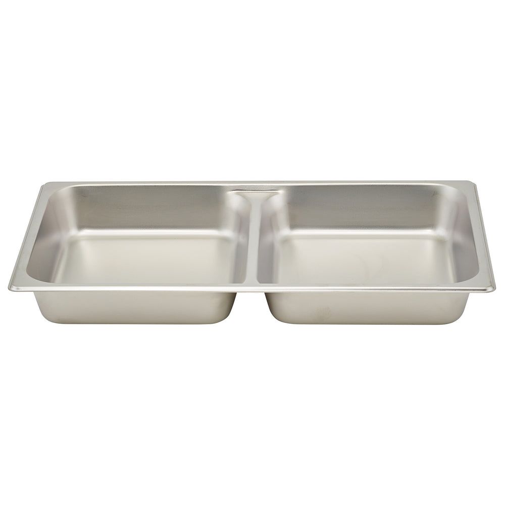 Winco 18/8 Stainless Steel Full Size Divided Food Pan, 2 1/2 Inch Depth