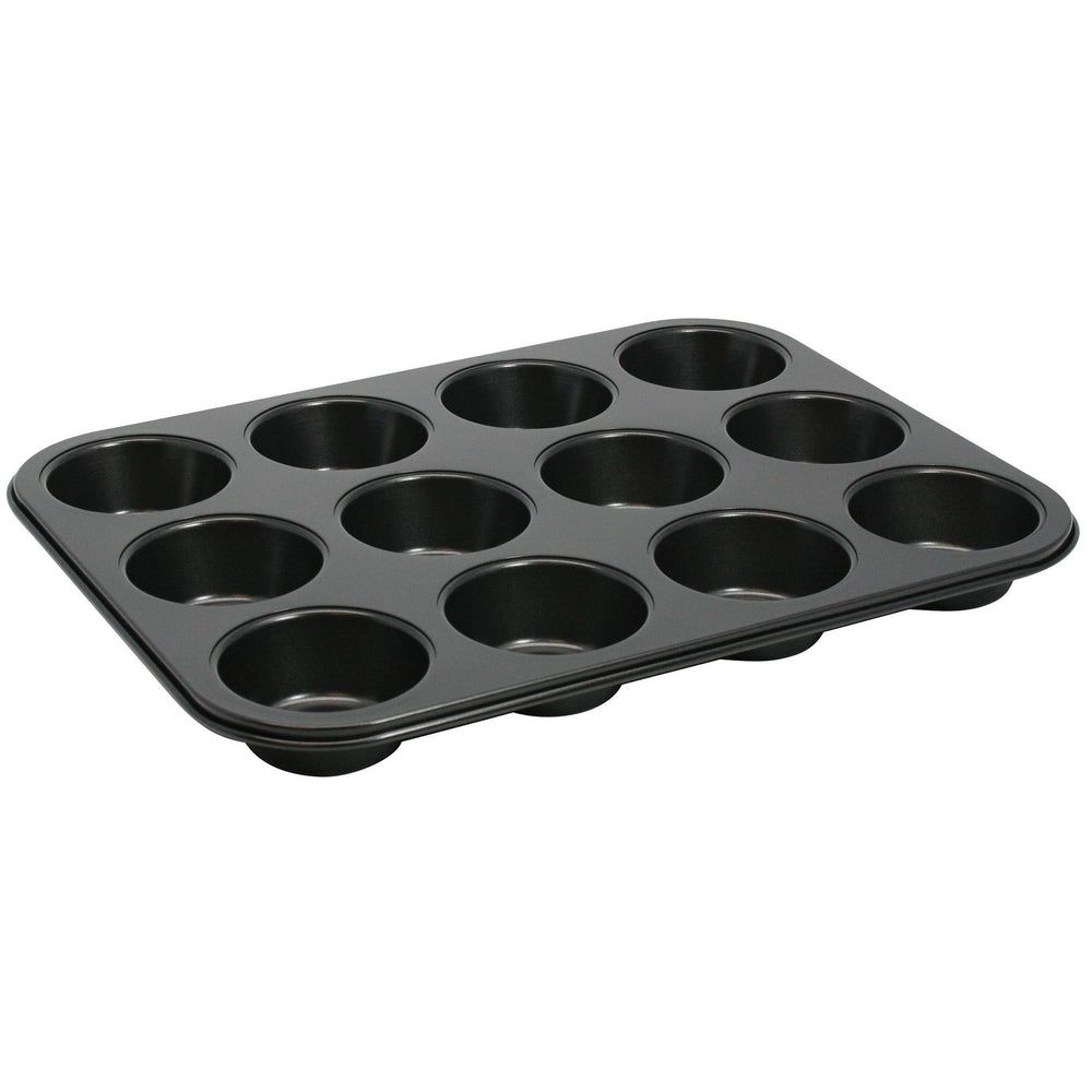 Winco Carbon Steel Tin Plate Twelve 3 Ounce Cup Non Stick Muffin Pan, 15 1/2 X 11 Inch