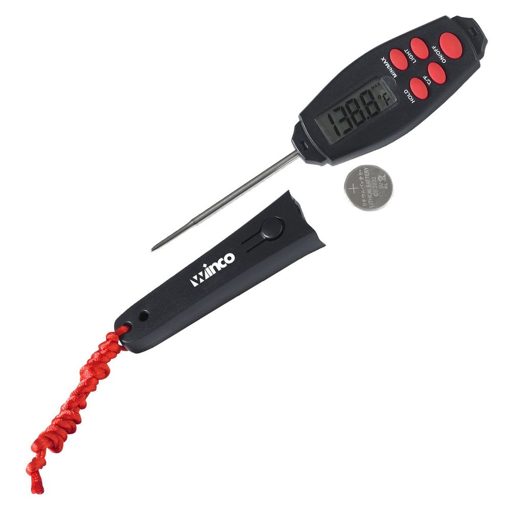 Winco Black 1-3/8 Inch Lcd Digital Thermometer With 2-7/8 Inch Probe, -49-392°f -- 12 Per Case