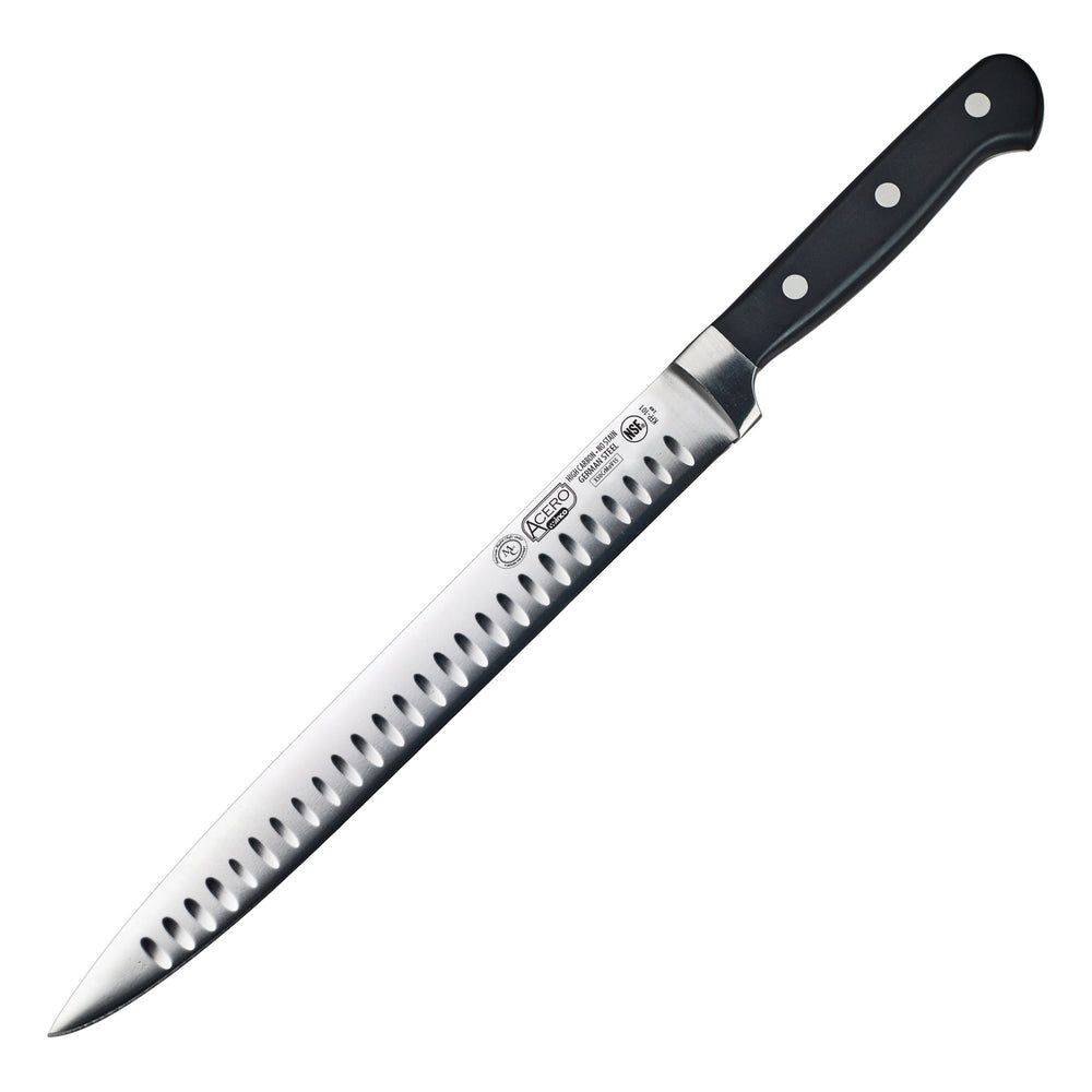 Winco Acero Forged Triple Riveted Granton Edge Slicer, 10 Inch Blade -- 6 Per Case