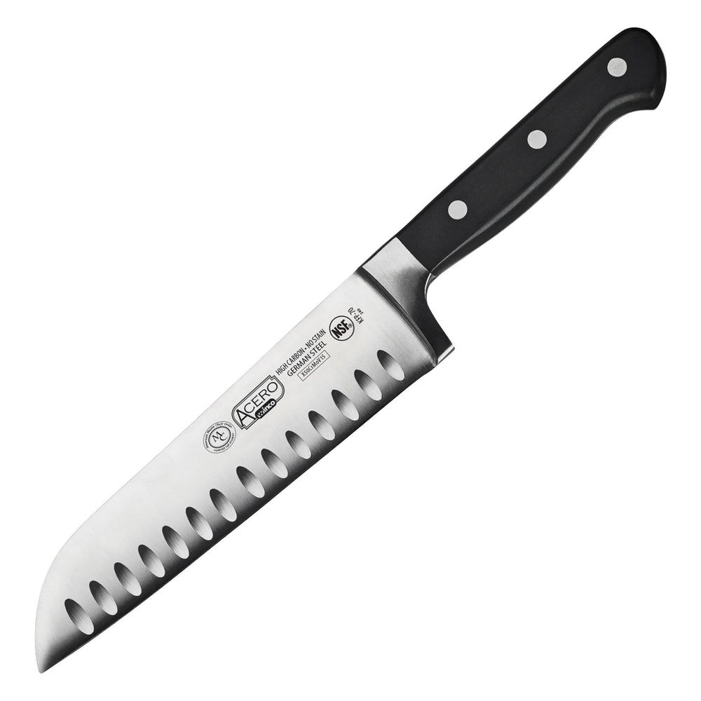 Winco Acero Forged Triple Riveted Santoku Knife, 7 Inch Blade -- 6 Per Case