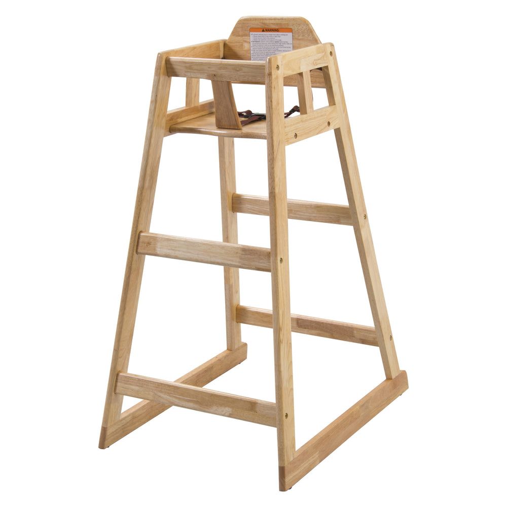 Winco Natural Wood Knocked Down Pub-height High Chair, 22.25 X 26.75 X 41 Inch