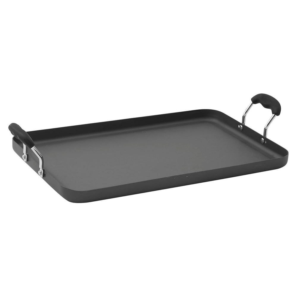 Winco Deluxe Hard Anodized Aluminum Griddle With Raised Handles, 19 5/8 X 12 1/4 X 1.25 Inch -- 3 Per Case