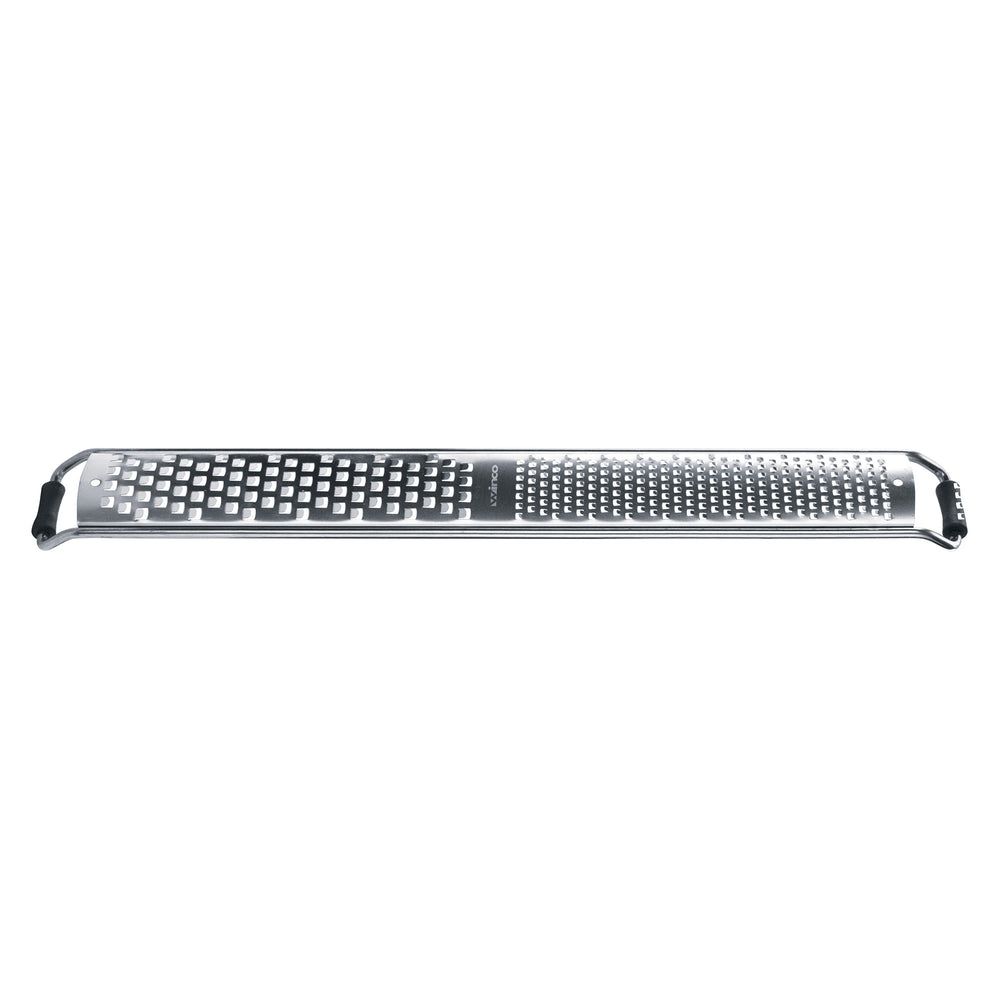 Winco 18/8 Stainless Steel Half Zester / Half Fine Blade Grater With Soft Grip Handle And Anti Slip Feet -- 12 Per Case