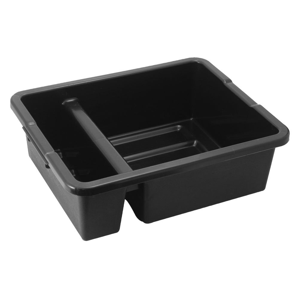 Winco Black Heavyweight Polypropylene Divided Bus Box, 21 X 16 3/4 X 6 1/2 Inch -- 6 Per Case