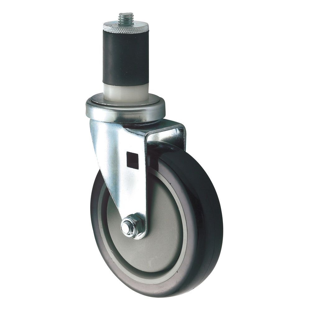 Winco Workable Stem Caster Set For 1 5/8 And 1 1/2 Inch Standard Tubing, 5 Inch Wheels -- 4 Set Per Case