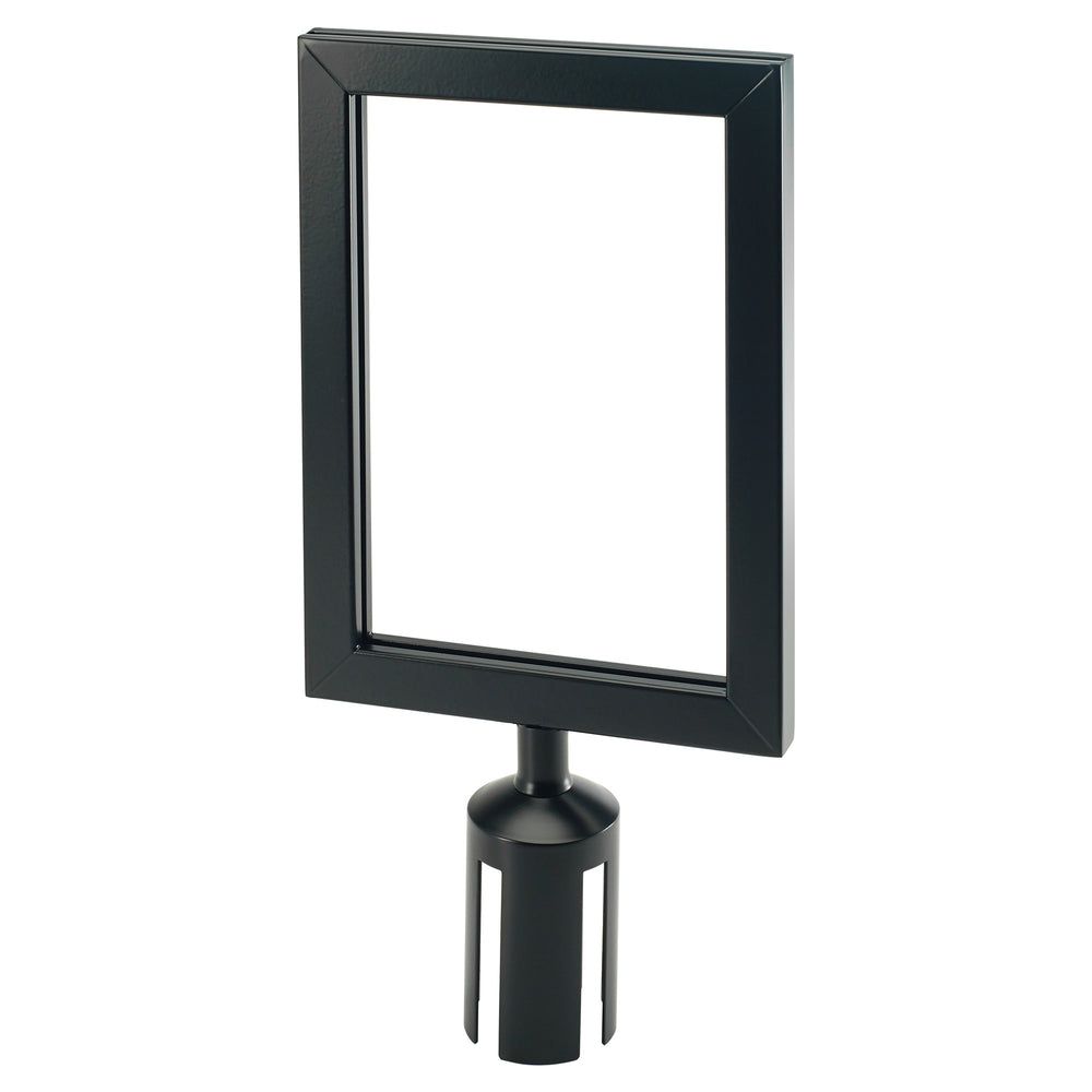 Winco Black Stanchion Top Sign Frame For Stanchion Post -- 4 Per Case