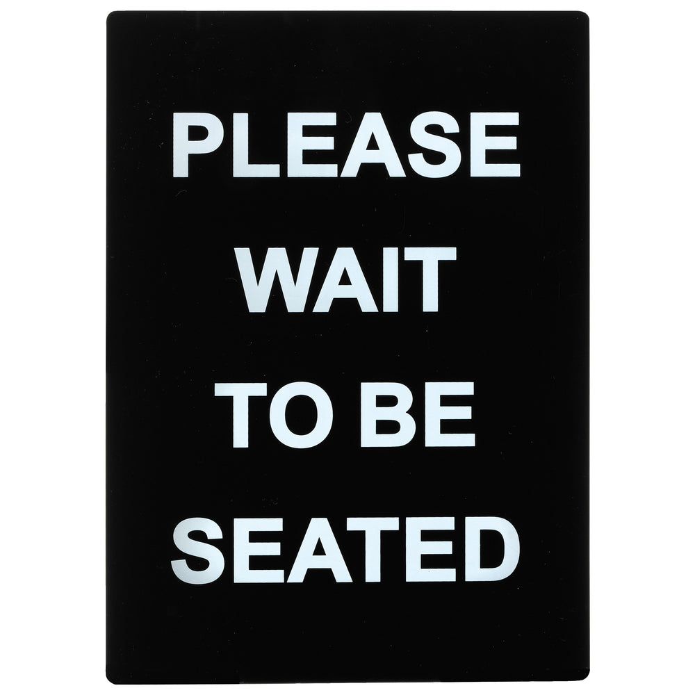 Winco Black Plastic Please Wait To Be Seated Stanchion Frame Sign, 11-1/2 X 8-1/2 Inch -- 6 Per Case