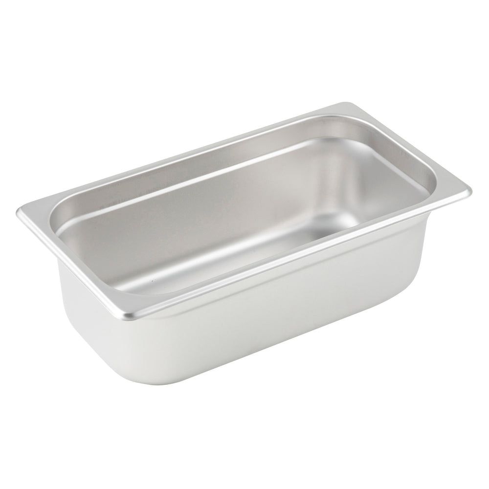 Winco 23 Gauge 18/8 Stainless Steel Heavyweight Third Size Anti-jamming Steam Table Pan, 6-7/8 X 12-3/4 X 4 Inch -- 12 Per Case
