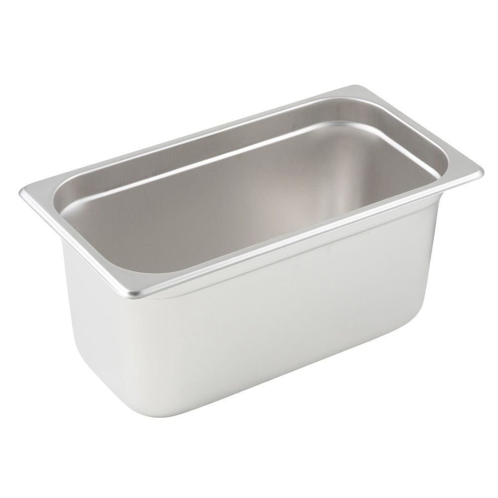 Winco 23 Gauge 18/8 Stainless Steel Heavyweight Third Size Anti-jamming Steam Table Pan, 6-7/8 X 12-3/4 X 6 Inch -- 12 Per Case