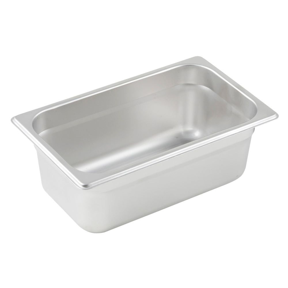 Winco 23 Gauge 18/8 Stainless Steel Heavyweight Quarter Size Anti-jamming Steam Table Pan, 10-5/6 X 6-5/16 X 4 Inch -- 12 Per Case