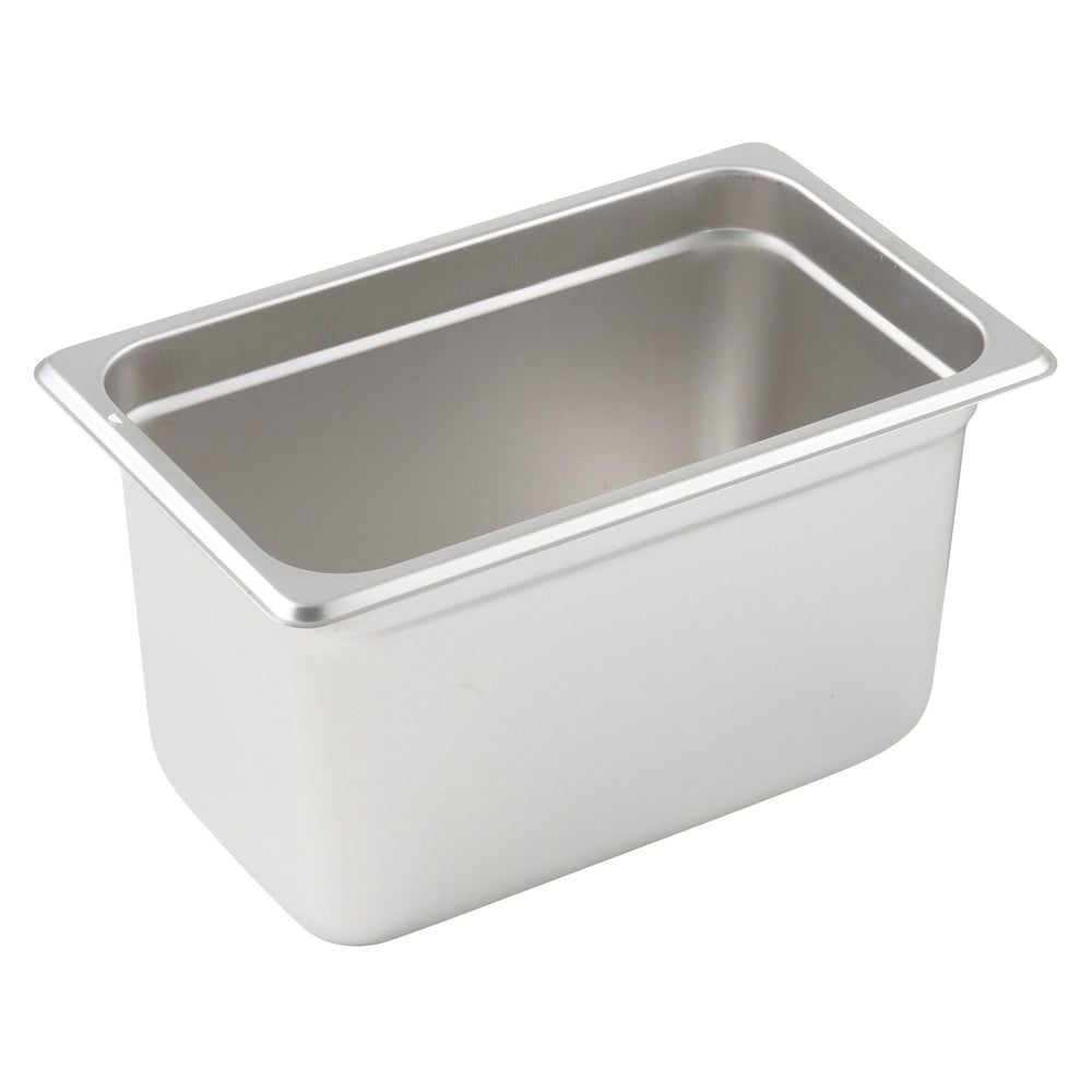 Winco 23 Gauge 18/8 Stainless Steel Heavyweight Quarter Size Anti-jamming Steam Table Pan, 10-5/6 X 6-5/16 X 6 Inch -- 12 Per Case