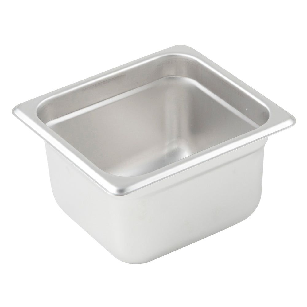 Winco 23 Gauge 18/8 Stainless Steel Heavyweight Sixth Size Anti-jamming Steam Table Pan, 6-7/8 X 6-5/16 X 4 Inch -- 12 Per Case