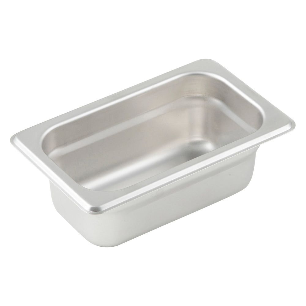 Winco 23 Gauge 18/8 Stainless Steel Heavyweight Ninth Size Anti-jamming Steam Table Pan, 6-3/4 X 4-1/4 X 2-1/2 Inch -- 12 Per Case