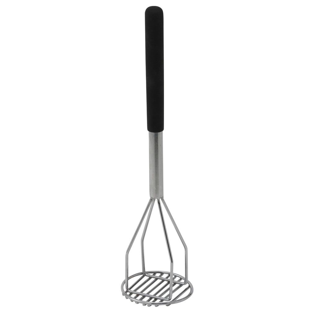 Winco Steel Round Potato Masher With Plastic Sleeve Grip Handle, 4 X 18 Inch -- 6 Per Case