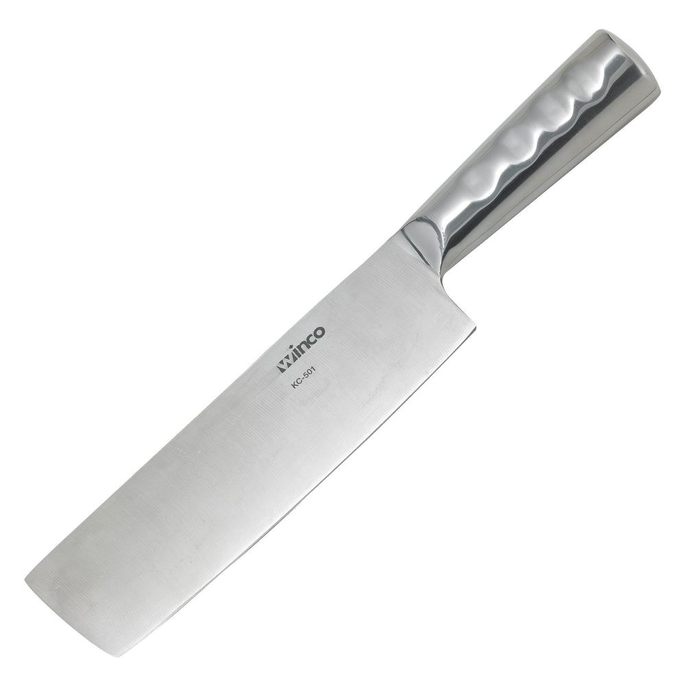 Winco Carbon Stainless Steel Chinese Cleaver With Steel Handle, 8 X 2-1/4 Inch Blade -- 10 Per Case