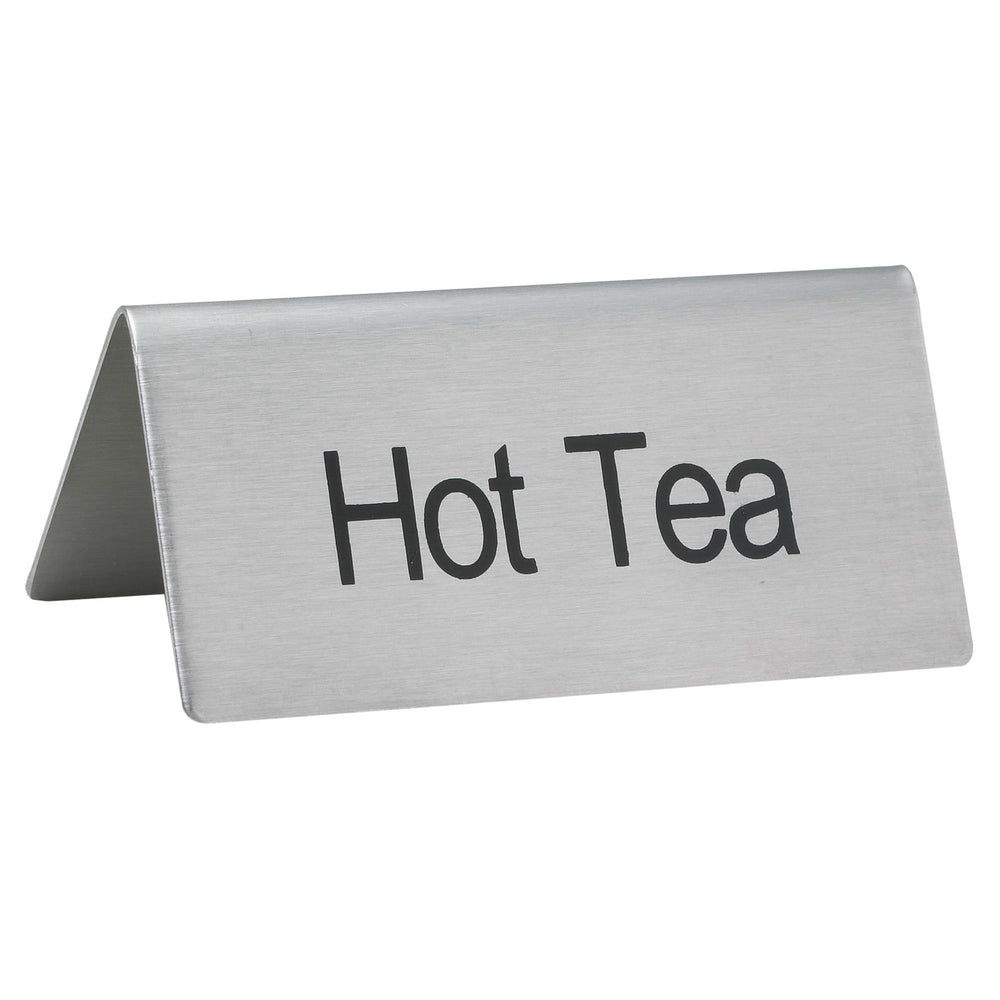 Winco Stainless Steel Hot Tea Standing Tent Sign, 3 X 1 1/4 X 1 1/2 Inch -- 12 Per Case