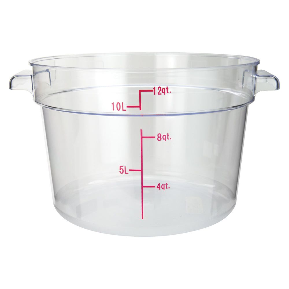 Winco Clear Polycarbonate Round Food Storage Container, 12 Quart Capacity -- 12 Per Case