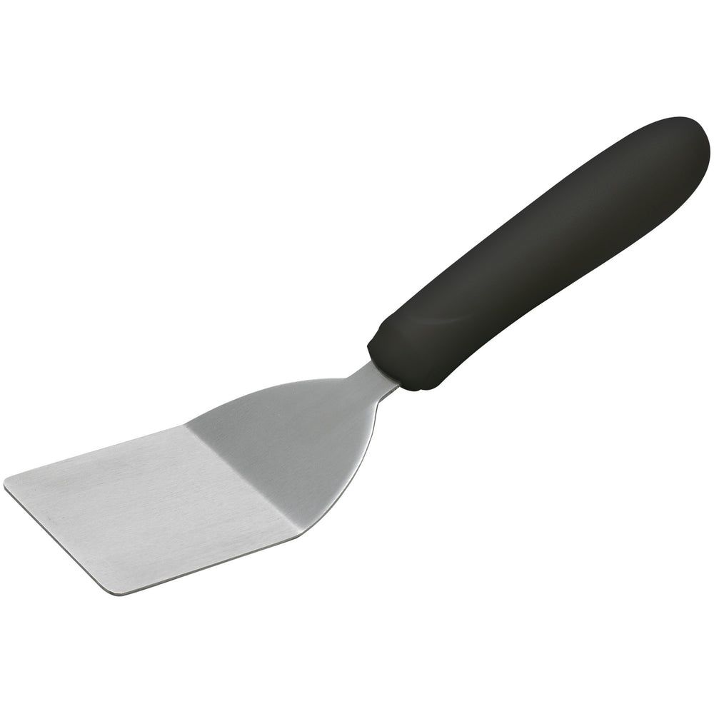 Winco Stainless Steel Satin Finish Mini Offset Turner With Black Polypropylene Handle, 2 X 2 1/4 Inch Blade -- 12 Per Case