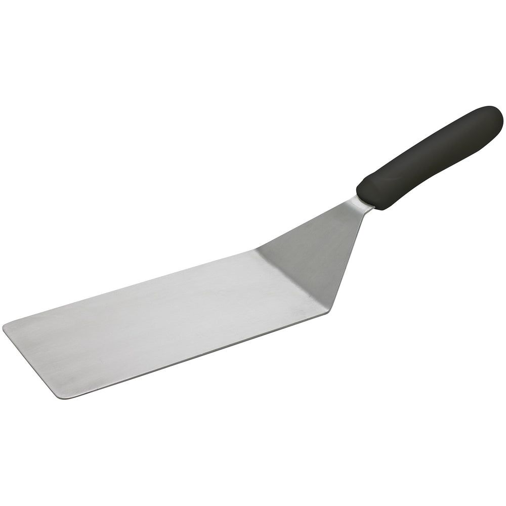 Winco Stainless Steel Satin Finish Offset Turner With Black Polypropylene Handle, 8 X 4 Inch Blade -- 12 Per Case