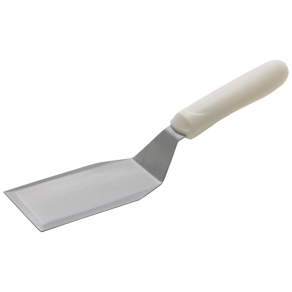 Winco Stainless Steel Hamburger Offset Turner With White Polypropylene Handle, 5 1/8 X 2 7/8 Inch Blade -- 12 Per Case