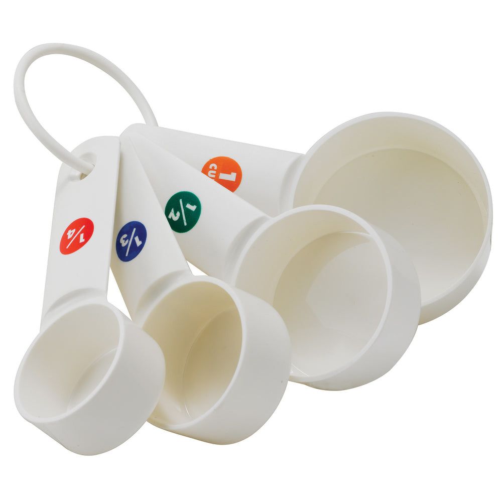 Winco Plastic White 4 Pieces Measuring Cup Set -- 12 Set Per Case
