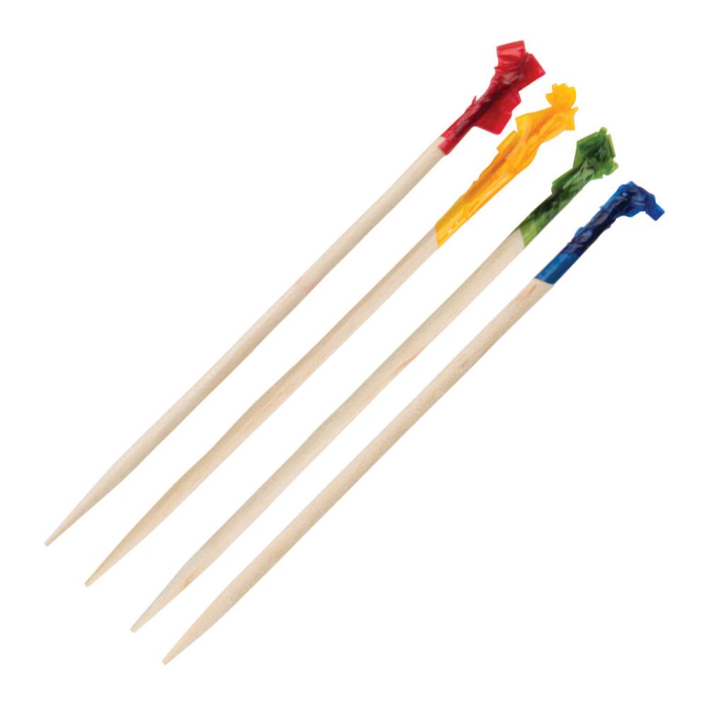 Winco Wooden Cellophane Frills Picks, 2 9/16 Inch -- 20000 Per Case